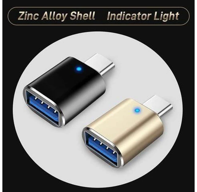 Alt view image 4 of 6 - USB C to USB Adapter 2 Pack Type C Male to USB 3.0 Female Adapter Compatible with MacBook Pro 2019 2018 MacBook Air 2022 2020 2019 2018 Black & Gold