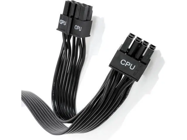 Alt view image 3 of 7 - PSU CPU 8 Pin to Dual 8 (4+4) Pin EPS Cable Male to Male CPU Power Cable for Seasonic Focus Prime ASUS ROG Thor Strix Modular Power Supply (70cm+15cm)