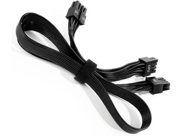 Alt view image 4 of 7 - PSU CPU 8 Pin to Dual 8 (4+4) Pin EPS Cable Male to Male CPU Power Cable for Seasonic Focus Prime ASUS ROG Thor Strix Modular Power Supply (70cm+15cm)