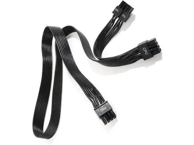 Alt view image 5 of 7 - PSU CPU 8 Pin to Dual 8 (4+4) Pin EPS Cable Male to Male CPU Power Cable for Seasonic Focus Prime ASUS ROG Thor Strix Modular Power Supply (70cm+15cm)