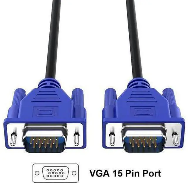 Alt view image 6 of 7 - VGA Cable 5 Feet 5-Pack, Male VGA to VGA Male Monitor Computer Cable Adapter Cord HD15 1080P Full HD High Resolutionfor TV Computer Projector-Blue