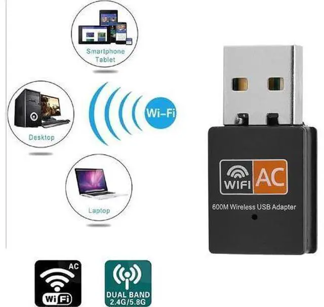 Alt view image 5 of 7 - Dual Band 5Ghz/2.4Ghz Wireless WiFi Adapter Network Card Adapter USB Computer Receiver 5G Mini 2.4G External 8811 Chip Wireless Network Card for Windows(Network Cards)