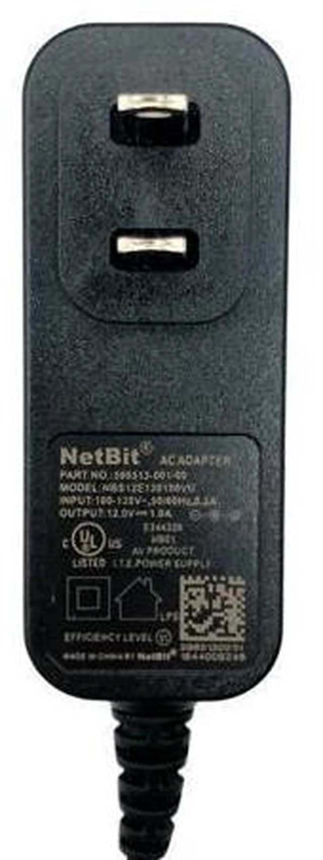 Alt view image 2 of 4 - New Genuine Netbit AC Adapter Power Supply 12V 1A NBS12E120100VU 596513-001-00