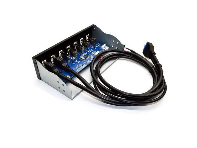 Alt view image 6 of 7 - 7 Port USB 3.0 5.25" Internal CD-ROM Bay Front Panel USB Hub,7 x USB 3.0 Type A Female to Motherboard USB 20 pin Hub Splitter Adapter w/ 5.25 inch Metal Bracket