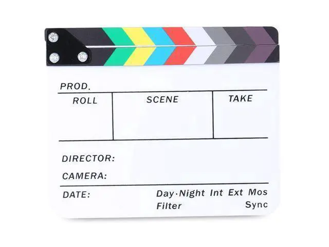 Alt view image 2 of 4 - Colorful Director Clapperboard Movie Film Slate Clapper Board Cut Action Scene