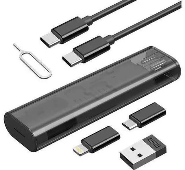 Main image of Travel USB Adapter Multi Charging Cable Kit for All USB Types | Slim Charger Cable Organizer Case | 6 in 1 Adapter for Type C Lightning & USB Connections w/Storage Case | Tech Gift (1 Pack)