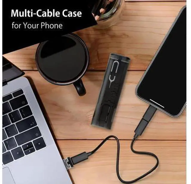 Alt view image 5 of 7 - Travel USB Adapter Multi Charging Cable Kit for All USB Types | Slim Charger Cable Organizer Case | 6 in 1 Adapter for Type C Lightning & USB Connections w/Storage Case | Tech Gift (1 Pack)