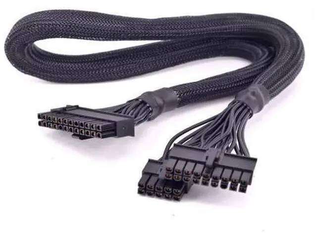 Alt view image 2 of 3 - 24Pin ATX Power Supply Cable 18+10Pin to 20+4 Pin Sleeved for Seasonic M12II EVO 850 750 620 520 W PSU Modular