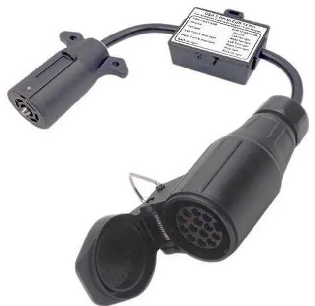 Main image of CARROFIX Trailer Light Adapter Converter US Vehicle 7-Way Plug to European 13-Pin Round Connector