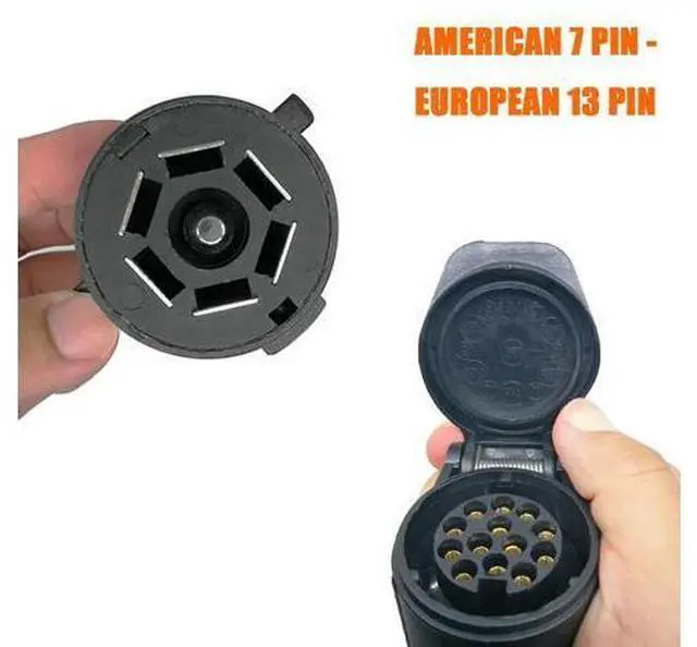 Alt view image 3 of 7 - CARROFIX Trailer Light Adapter Converter US Vehicle 7-Way Plug to European 13-Pin Round Connector