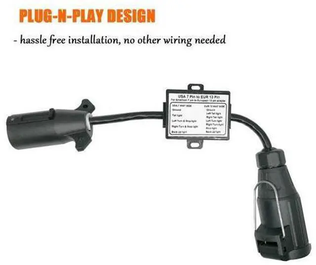 Alt view image 7 of 7 - CARROFIX Trailer Light Adapter Converter US Vehicle 7-Way Plug to European 13-Pin Round Connector