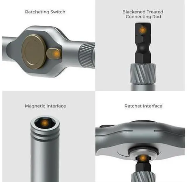 Alt view image 6 of 7 - 42 in 1 Magnetic Screwdriver Set, DIY Ratchet Screwdriver Set, Removable Self-assembly Precision Screwdriver Kit, Magnetic DIY Precision Tool Kit for PC Laptop Mobile Cell Phone Digital Watch