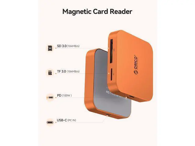 Alt view image 2 of 7 - Ultra-Thin Magnetic SD Card Reader for iPhone 17/16/15 Series/iPad/MacBook, USB C Camera Adapter with SD/TF 3.0 Solt, 100W PD Pass-Through
