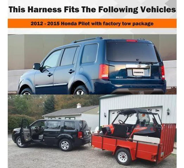 Alt view image 3 of 7 - CARROFIX Custom-Fit Vheicle Wiring Kit with 4 Way Flat Trailer Connector for 2012-2015 Honda Pilot with Factory Tow Package