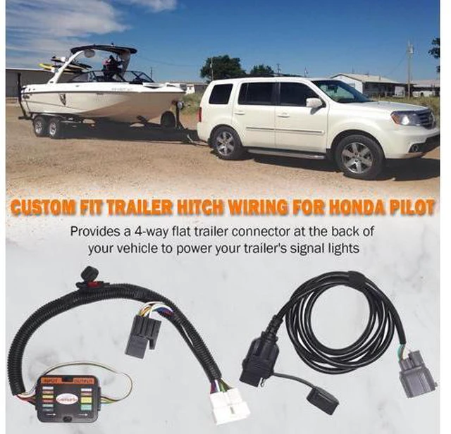 Alt view image 5 of 7 - CARROFIX Custom-Fit Vheicle Wiring Kit with 4 Way Flat Trailer Connector for 2012-2015 Honda Pilot with Factory Tow Package