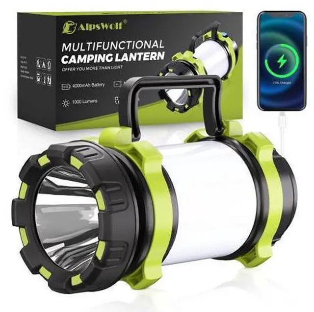 Main image of Rechargeable Flashlight, 6 Modes Camping Flashlight LED Camping Lantern for Power Outage, Flashlight for Home, Emergency, Green