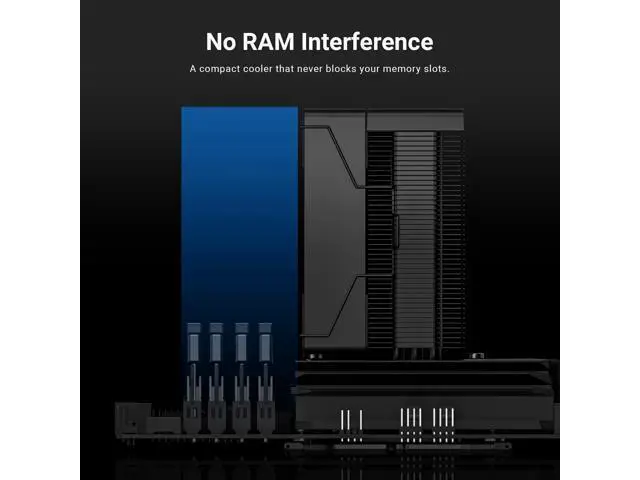 Alt view image 3 of 7 - SE-903-XT V2 Black CPU Air Cooler, 100mm PWM Fan, Direct Touch Heatpipes, Compact Tower Design, Low Noise, Intel & AMD Compatible