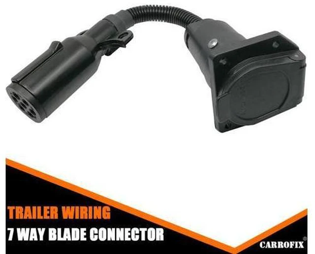 Alt view image 5 of 7 - CARROFIX Vehicle 7 Pole Round Pin to 7 Way RV Blade Trailer Wiring Connector Plug Adapter