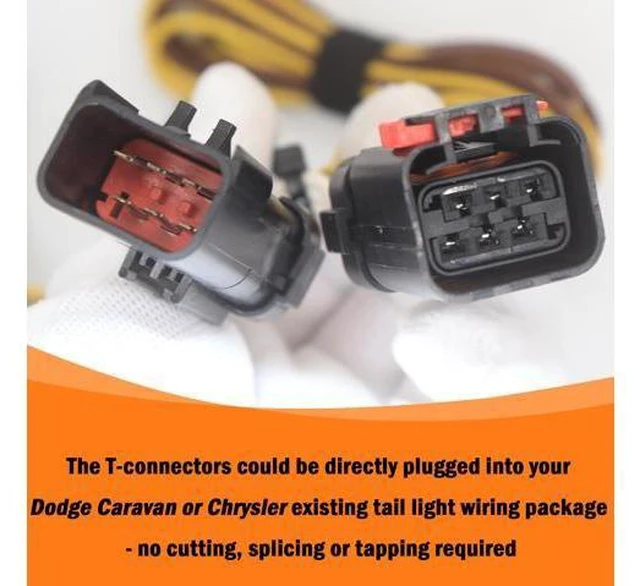 Alt view image 4 of 7 - CARROFIX Custom Fit T-Connector Harness 4 Way Flat Trailer Hitch Wiring Vehicle-Side 4 Pole Flat Connector, Compatible with 2004 - 2007 Chrysler Town & Country, 2004 - 2007 Dodge Caravan, 2004 - 2007