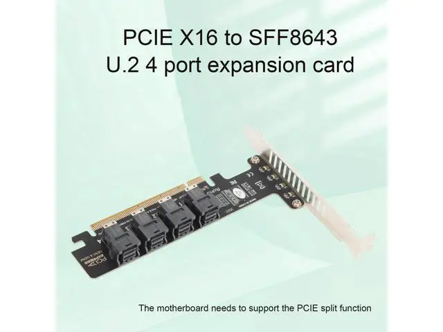 Alt view image 3 of 7 - PUSOKEI PCIE to U.2 Adapter Card, PCIE X16 to 4 Port U.2 NVME SFF-8643/8639 Expansion Card, PCIE 4.0 U.2 Split Card with LED indicator for