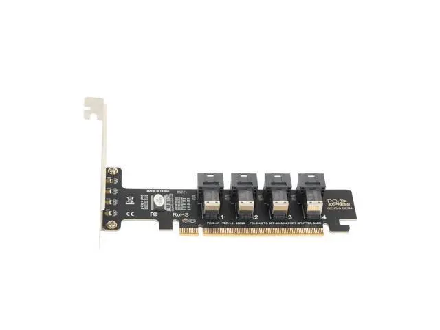 Alt view image 6 of 7 - PUSOKEI PCIE to U.2 Adapter Card, PCIE X16 to 4 Port U.2 NVME SFF-8643/8639 Expansion Card, PCIE 4.0 U.2 Split Card with LED indicator for