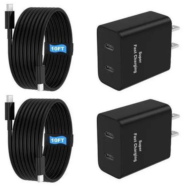 Main image of 45W 2Pack Super Fast Charger USB C Dual Port Android Phone Charger Type C Fast Charging Block with 10FT Type-C Charger Cord for Samsung Galaxy S26 Ultra/S26/S26+/S25/S24/S23/S22/S21+/iPhone 17/16/15