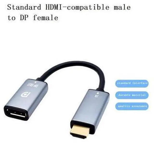 Alt view image 4 of 7 - HDMI to DisplayPort Adapter 4K@60Hz High Speed HDMI Male to DP Female Converter Cable Compatible for PC Graphics Card Laptop Mini NS PS5/4 Xbox One/360