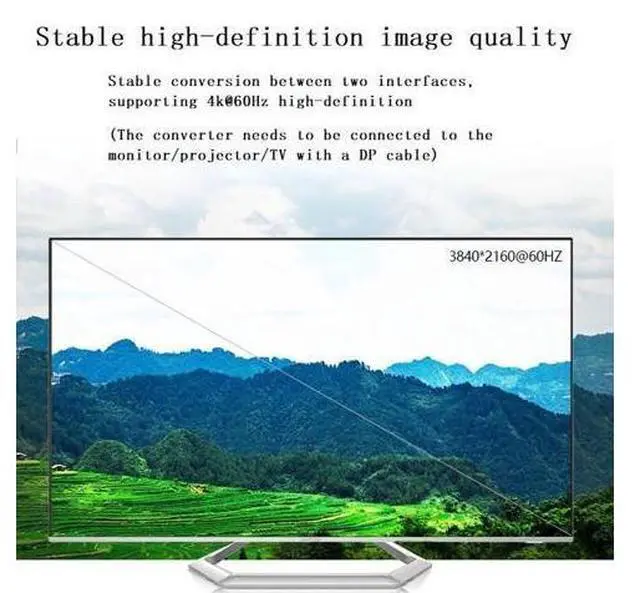Alt view image 6 of 7 - HDMI to DisplayPort Adapter 4K@60Hz High Speed HDMI Male to DP Female Converter Cable Compatible for PC Graphics Card Laptop Mini NS PS5/4 Xbox One/360