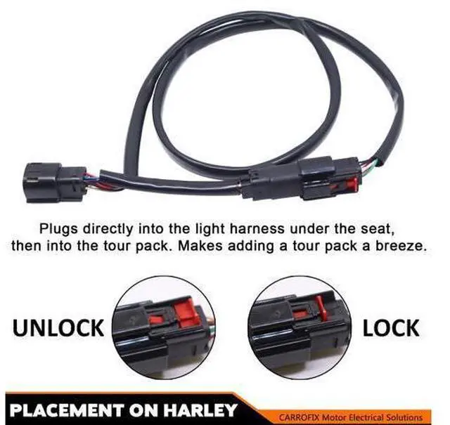 Alt view image 5 of 7 - CARROFIX Replacement CD-TP-QD-14 Dynamics Quick Disconnect Wiring Harness for 2014-2023 Harley Davidson Touring NTP-CB01