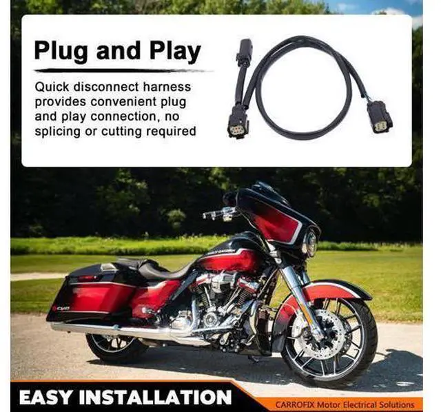Alt view image 6 of 7 - CARROFIX Replacement CD-TP-QD-14 Dynamics Quick Disconnect Wiring Harness for 2014-2023 Harley Davidson Touring NTP-CB01