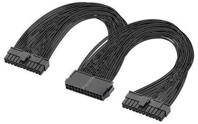 Main image of OIAGLH Dual PSU Power Supply 24-Pin ATX Motherboard Splitter Cable,24Pin(20+4) for ATX Motherboard Extension Cable
