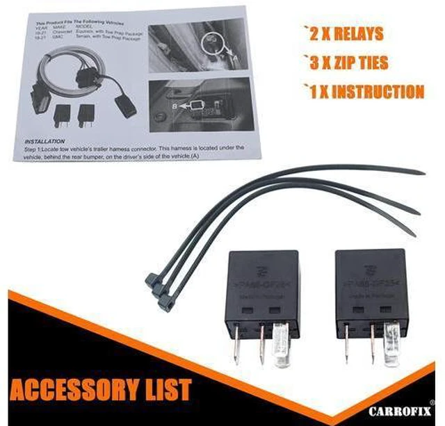 Alt view image 4 of 7 - CARROFIX Custom Fit Vehicle-Side Wiring Harness with 4-Pole Flat Trailer Connector for Chevy Equinox/GMC Terrain