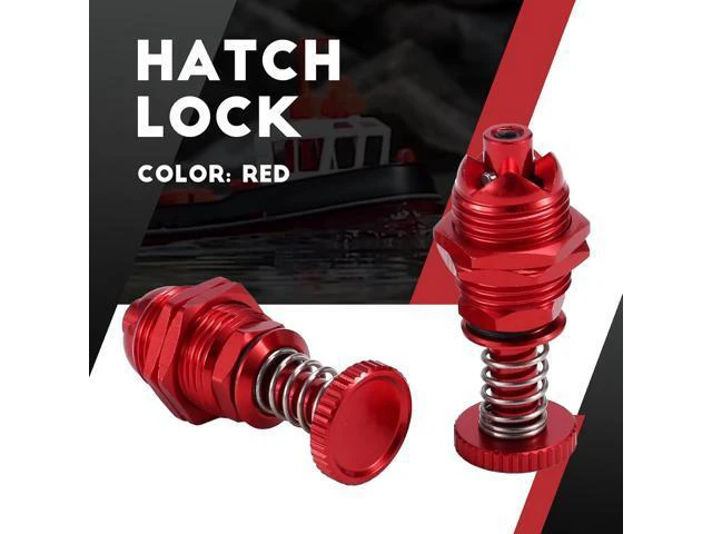 Alt view image 4 of 7 - 2Pcs 35mm Height Push Butto Hatch Cabin Spring Cover Lock for RC Boat Ship Body Shell Spare Parts Red