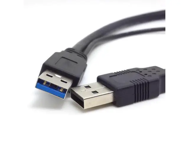 Alt view image 4 of 5 - Two USB 3.0 A Male with USB Power to Micro USB 3.0 Y Cable for Mobile Hard Disk U3-029-0.5M