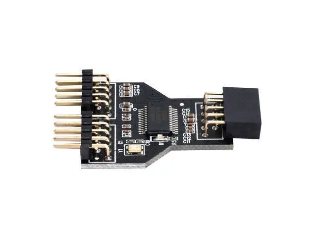 Alt view image 2 of 3 - Motherboard 9pin USB 2.0 Header 1 to 2 Female Extension HUB Connector Adapter Port Multilier