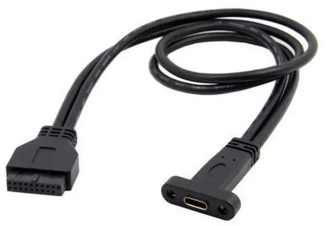 Alt view image 2 of 3 - 40cm USB 3.1 Type C USB-C Female to USB 3.0 Motherboard 19Pin Header Cable Single Port USA