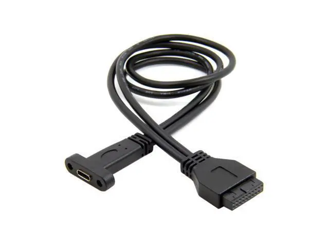 Alt view image 3 of 3 - 40cm USB 3.1 Type C USB-C Female to USB 3.0 Motherboard 19Pin Header Cable Single Port USA