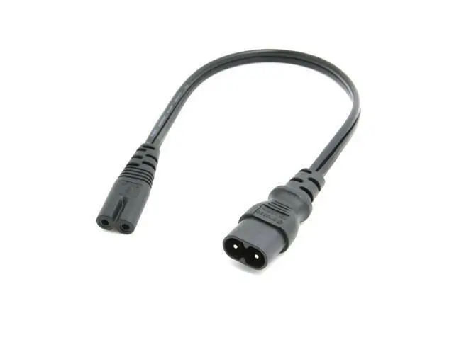 Alt view image 3 of 3 - IEC 60320 C8 Plug to C7 Receptacle Male to Female Extension Power Supply Main Adapter Cable 30cm