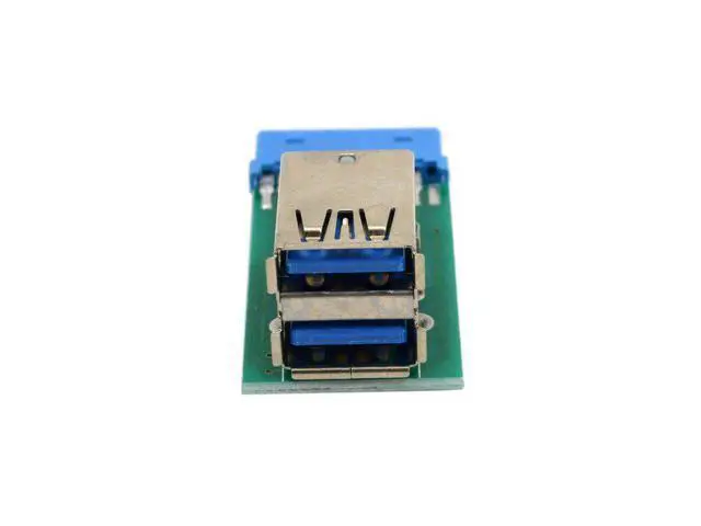 Alt view image 2 of 5 - Vertical Dual USB 3.0 A Type Female to Motherboard 20 Pin Box Header Slot Adapter High Quality PCBA Cablecc