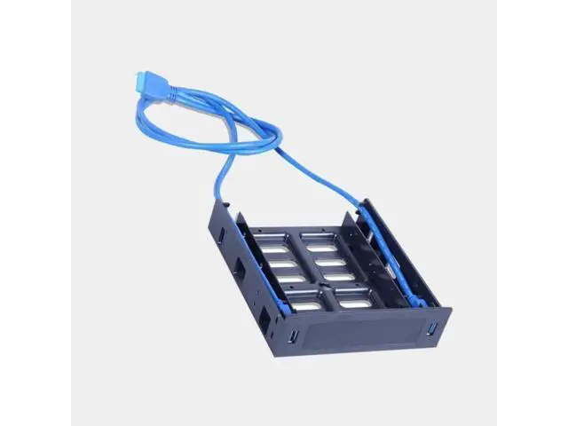 Alt view image 3 of 3 - 2 X USB 3.0 Front Panel with 3.5Inch Device/HDD or 2.5Inch SSD/HDD to 5.25 Floppy to Optical Drive Bay Tray Bracket