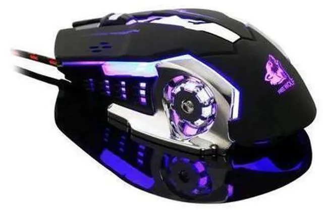 Main image of 6 Button 4000 DPI USB Wired Mechanical Gaming Mouse Mice 4 LED Backlit Optical Professional Game Mouse Mice for PC Laptop