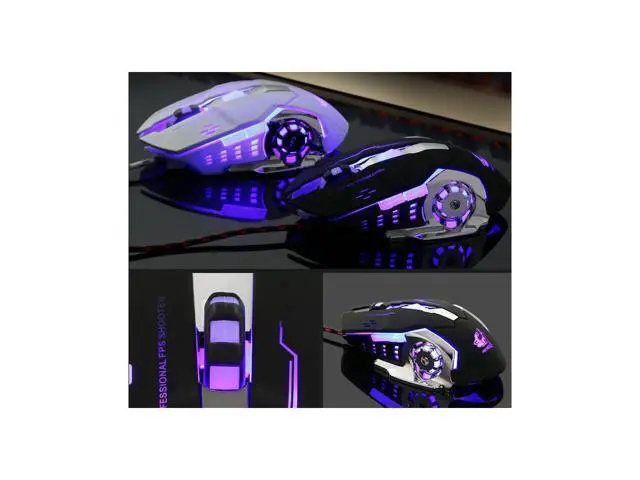 Alt view image 6 of 6 - 6 Button 4000 DPI USB Wired Mechanical Gaming Mouse Mice 4 LED Backlit Optical Professional Game Mouse Mice for PC Laptop