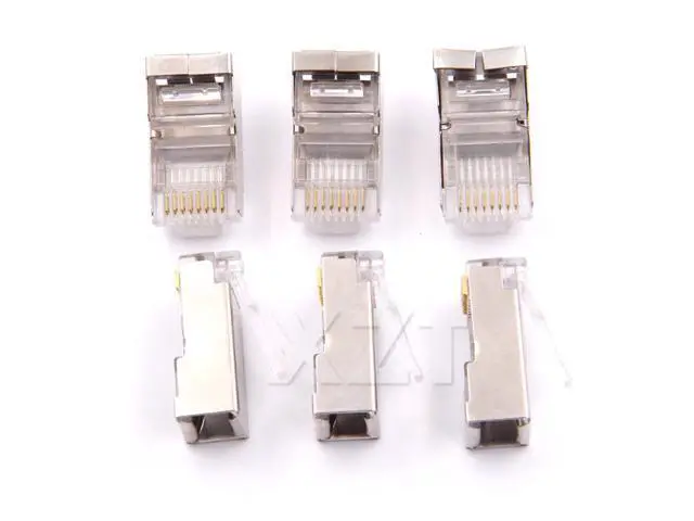 Alt view image 6 of 6 - rj45 shielded cat6 shielded network connectors 50pcs /LOT rj45 plug 8p8c terminals for stp ethernet Cable switches modem