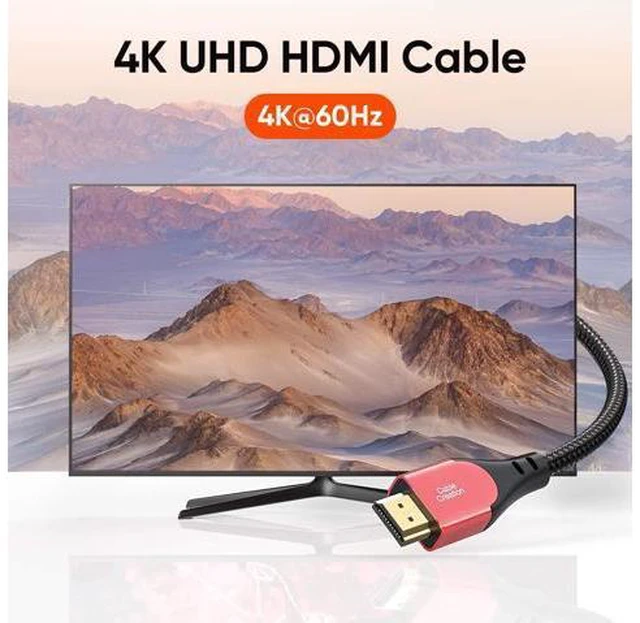 Alt view image 5 of 7 - HDMI Cable 4K@60Hz, 6ft Highly-Speed 18Gbps, 4K HDR, 3D, Grey Male to Male Braided HDMI Cord for TV, Monitor, Xbox One, PS4 and More