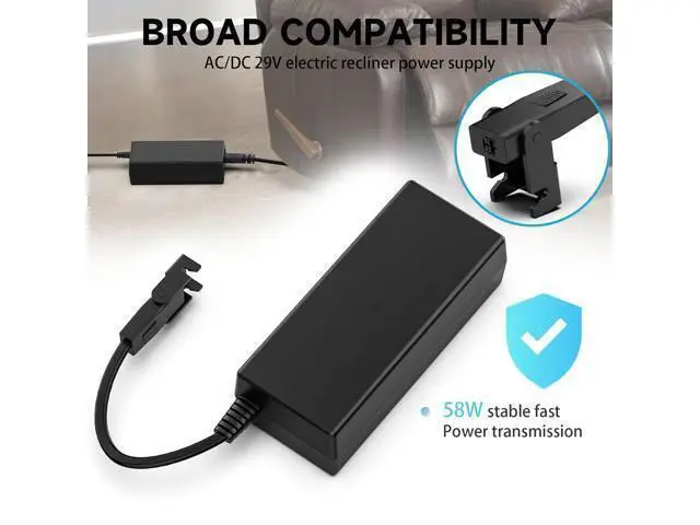 Alt view image 2 of 7 - Power Recliner Power Supply, Chargers for Electric Batteries Recliner Power Cord Replacement AC/DC Switching Power Supply Transformer 2-pin 29V/24V 2A Adapter