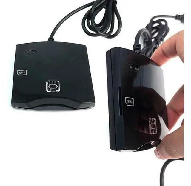 Alt view image 2 of 7 - EMV SIM eID Smart Chip Card Reader Writer Programmer #N68 DOD Military USB Common Access CAC Smart Card Reader + SDK Kit, Compatible Windows (Black)