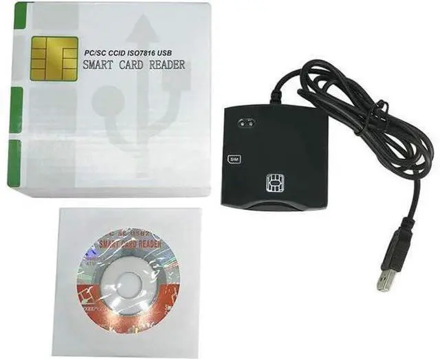 Alt view image 3 of 7 - EMV SIM eID Smart Chip Card Reader Writer Programmer #N68 DOD Military USB Common Access CAC Smart Card Reader + SDK Kit, Compatible Windows (Black)