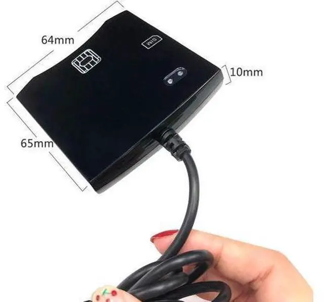 Alt view image 4 of 7 - EMV SIM eID Smart Chip Card Reader Writer Programmer #N68 DOD Military USB Common Access CAC Smart Card Reader + SDK Kit, Compatible Windows (Black)
