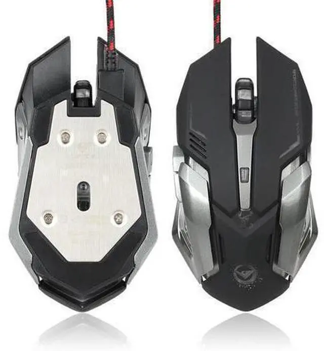 Alt view image 2 of 7 - Wired Gaming Mouse 4 Color Backlit Ergonomic Mouse support Programmable up to 3200 DPI for Windows PC Gamers (Black)