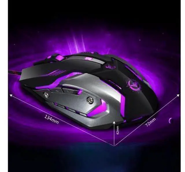 Alt view image 6 of 7 - Wired Gaming Mouse 4 Color Backlit Ergonomic Mouse support Programmable up to 3200 DPI for Windows PC Gamers (Black)